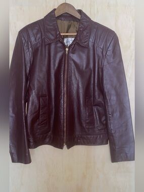 Jean Pierre Brown Leather Zip Jacket
